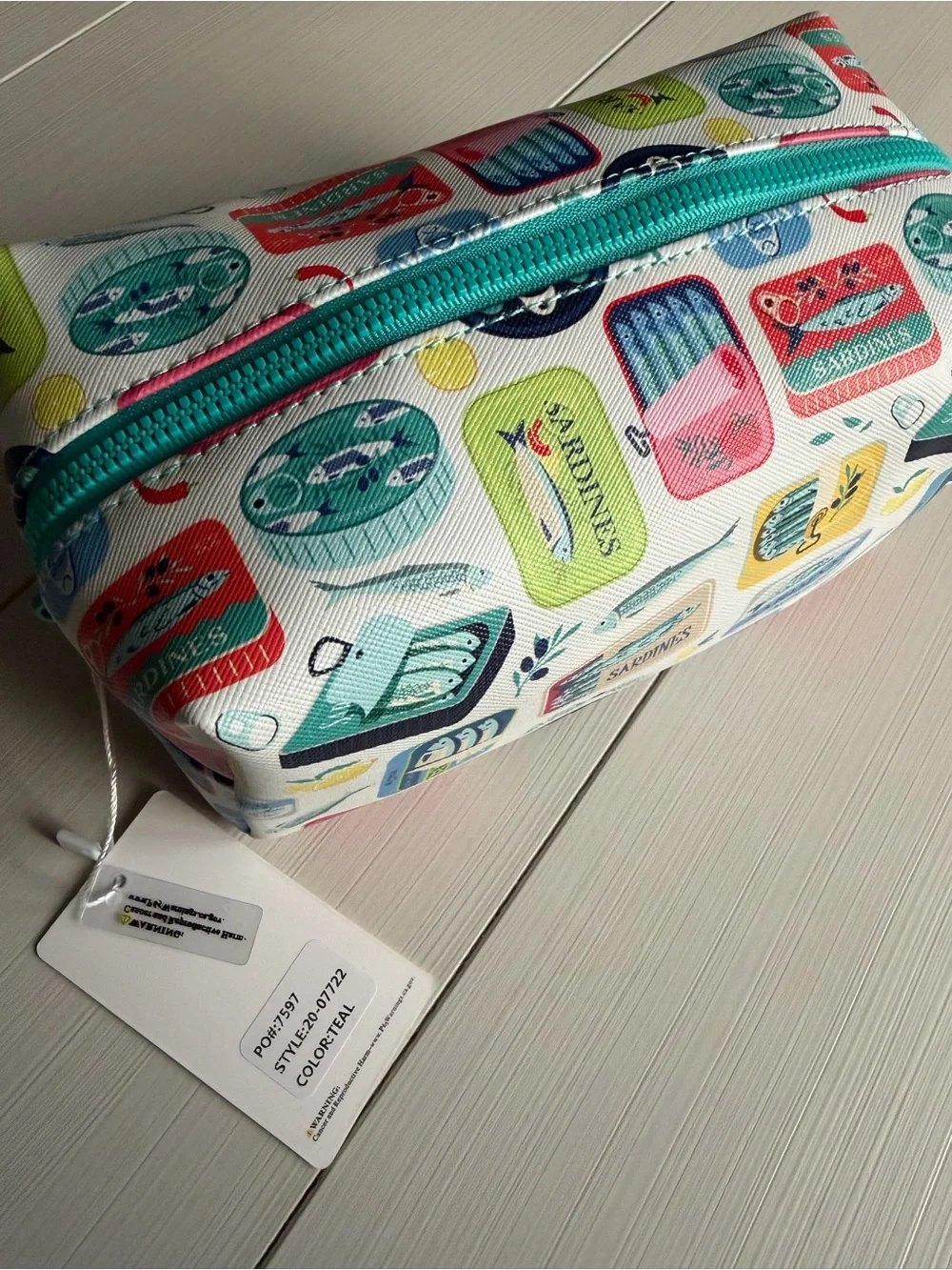 Blush Crush | Colorful Sardine Print Cosmetic Zipper Pouch